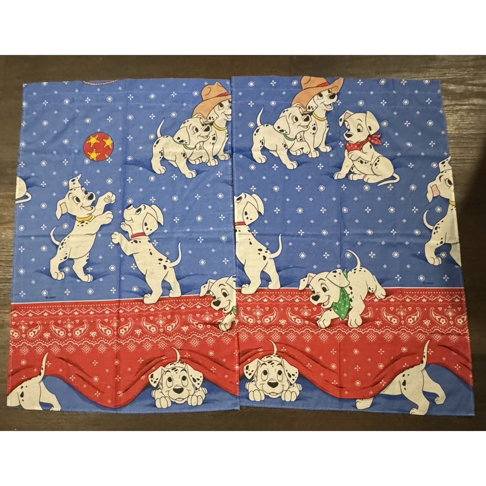 Disney's 101 Dalmations (2) Valance Curtains 28" X 44" Vintage
